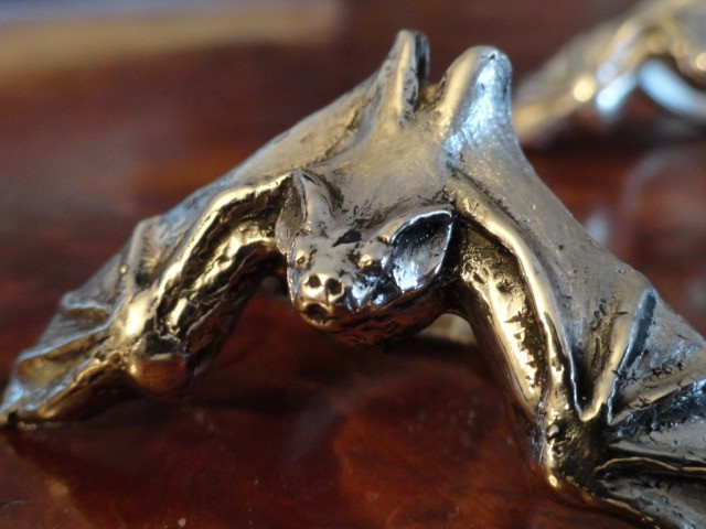 Winged Bat Ring, Sterling Silver