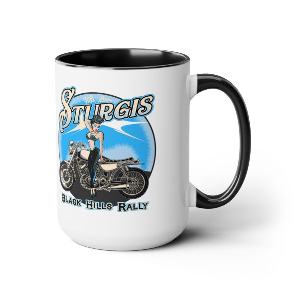 Sturgis Pinup Girl Two-Tone Coffee Mugs, 15oz - Image 3