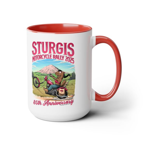 Sturgis 85th Prairie Dog Fink, Two-Tone Coffee Mug, 15oz - Image 3