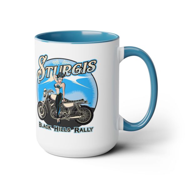 Sturgis Pinup Girl Two-Tone Coffee Mugs, 15oz - Image 7