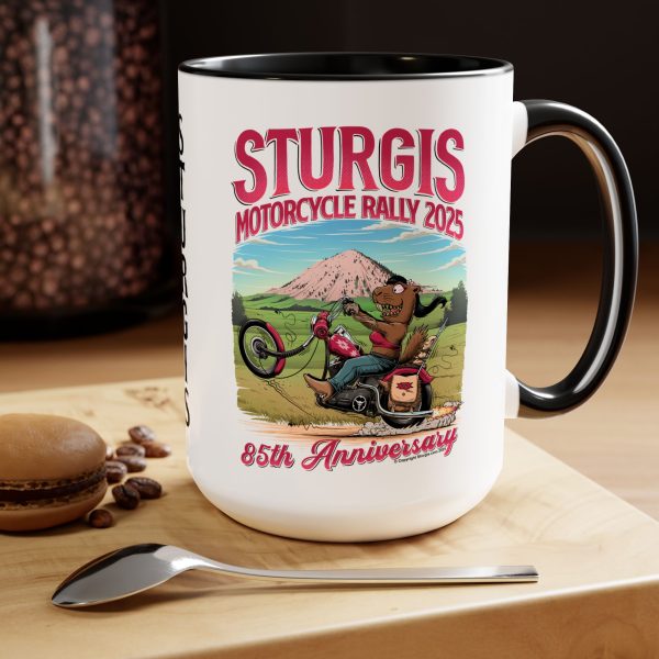 Sturgis 85th Prairie Dog Fink, Two-Tone Coffee Mug, 15oz - Image 8