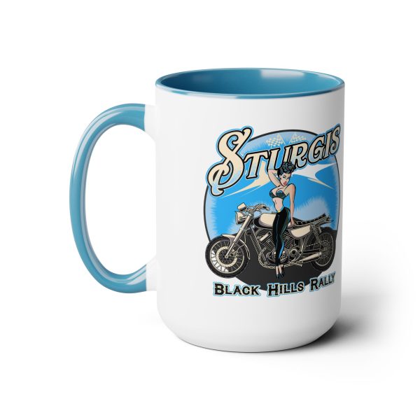 Sturgis Pinup Girl Two-Tone Coffee Mugs, 15oz - Image 5