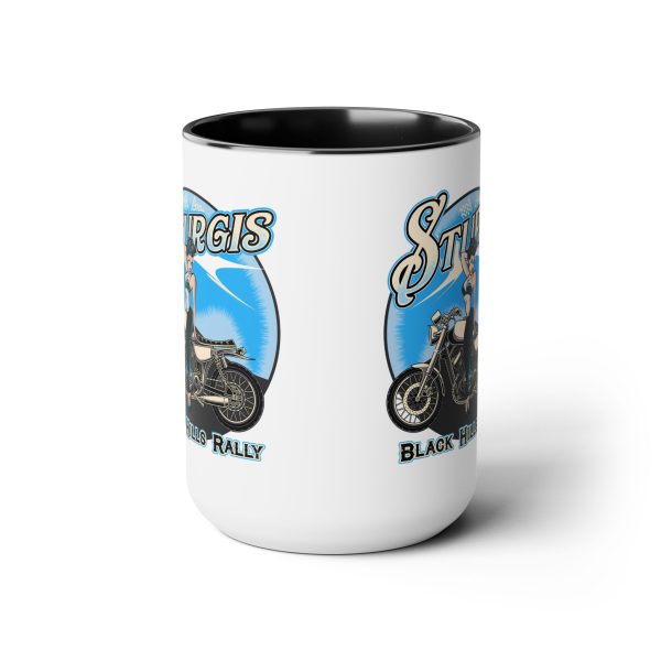 Sturgis Pinup Girl Two-Tone Coffee Mugs, 15oz - Image 2