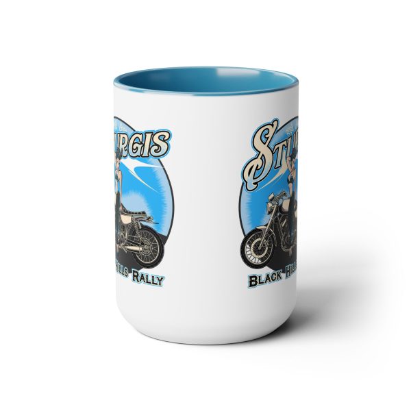 Sturgis Pinup Girl Two-Tone Coffee Mugs, 15oz - Image 6