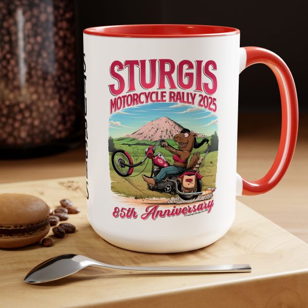 Sturgis 85th Prairie Dog Fink, Two-Tone Coffee Mug, 15oz - Image 4