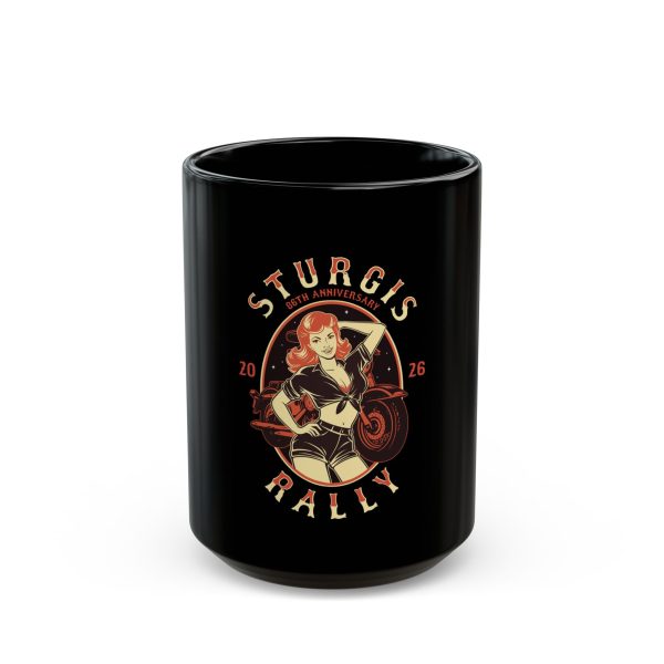 2026 Sturgis 86th RedHead PinUp Girl, Coffee Mug, 11oz or 15oz - Image 3