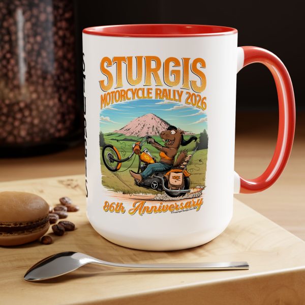 2026 Sturgis 86th Prairie Dog Fink, Two-Tone Coffee Mug, 15oz - Image 4