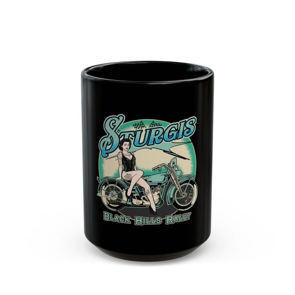 2026 Sturgis 86th Brunette PinUp Girl, Coffee Mug, 11oz or 15oz - Image 3