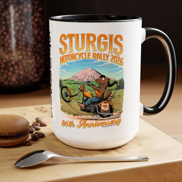 2026 Sturgis 86th Prairie Dog Fink, Two-Tone Coffee Mug, 15oz - Image 8