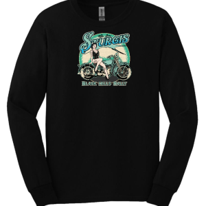 Sturgis Pinup Girl, brunette, long sleeve