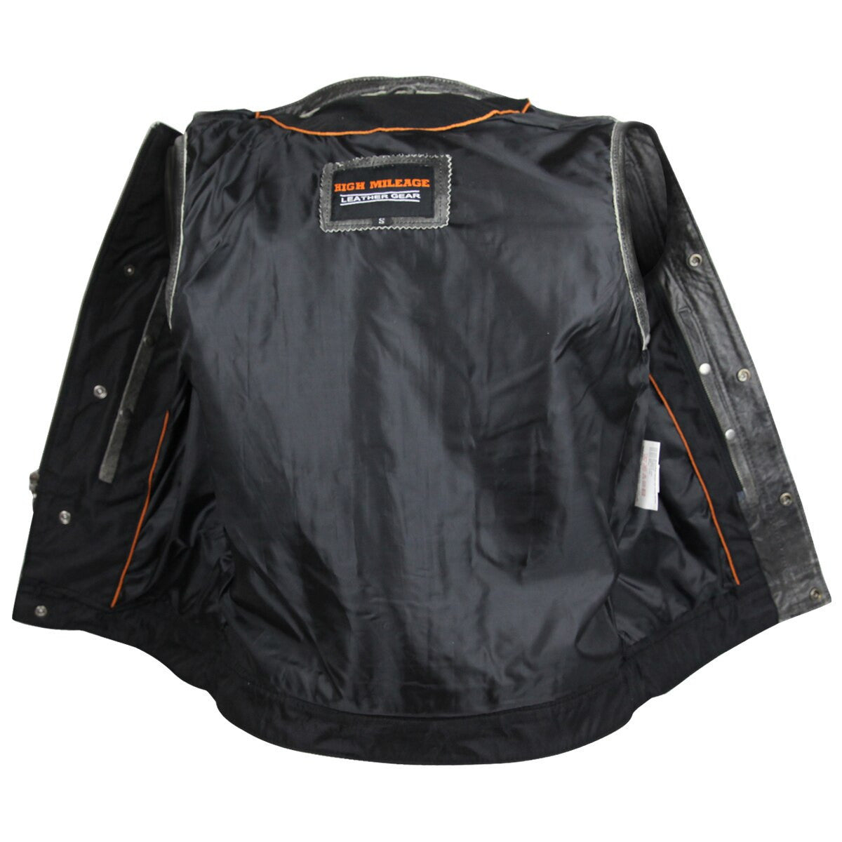 High Mileage Mens Premium Cowhide Distressed Gray SOA Style Biker Club Leather Motorcycle Vest - Image 3