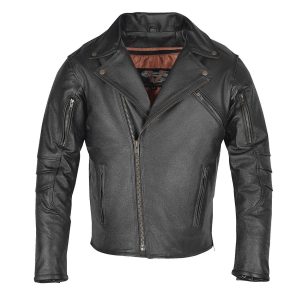 High Mileage Men's Dual Conceal Carry Premium Lightweight Goatskin Leather Motorcycle Jacket