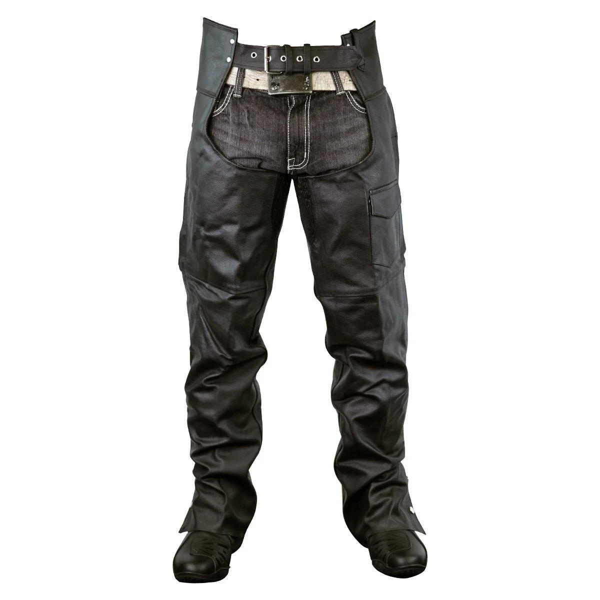 Vance Leather Unisex Black Zip-out Insulated Thermal Liner Biker Leather Motorcycle Chaps - Image 3
