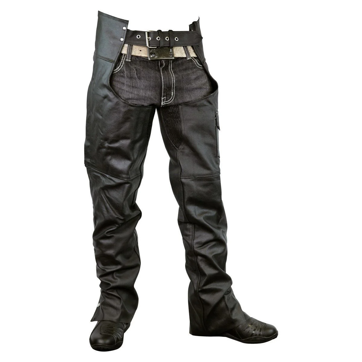 Vance Leather Unisex Black Zip-out Insulated Thermal Liner Biker Leather Motorcycle Chaps - Image 4