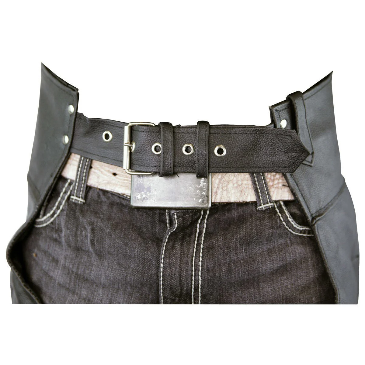 Vance Leather Unisex Black Zip-out Insulated Thermal Liner Biker Leather Motorcycle Chaps - Image 7