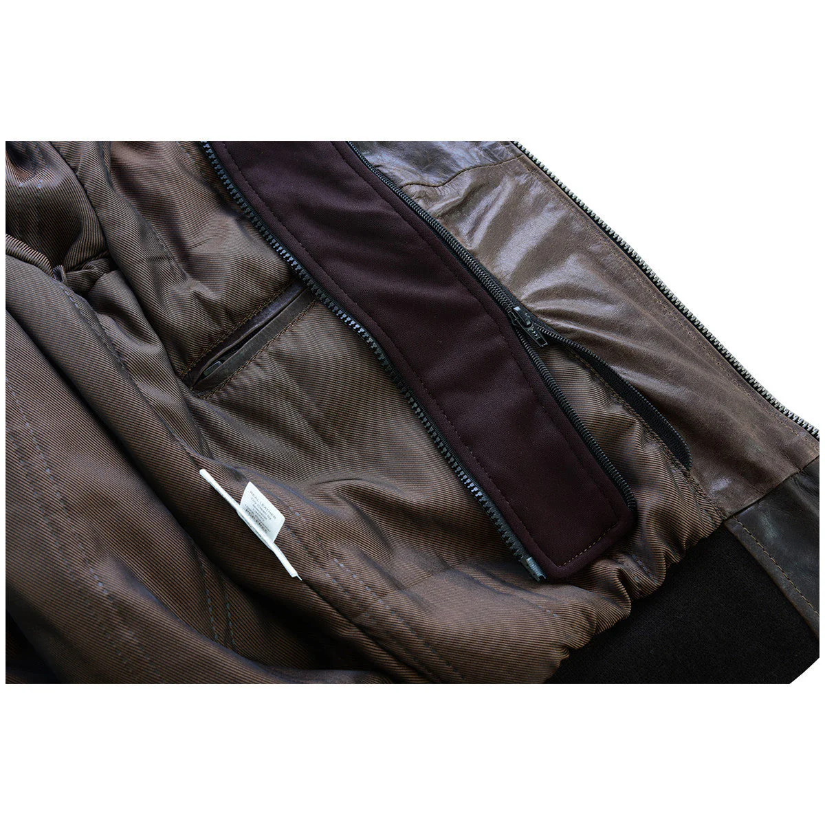 Vance Leather Mens Vincent Brown Waxed Premium Cowhide Motorcycle Leather Jacket - Image 5