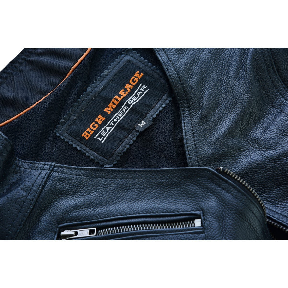 High Mileage Womens Black Premium Cowhide Biker Motorcycle Leather Vest With Buckles - Image 5