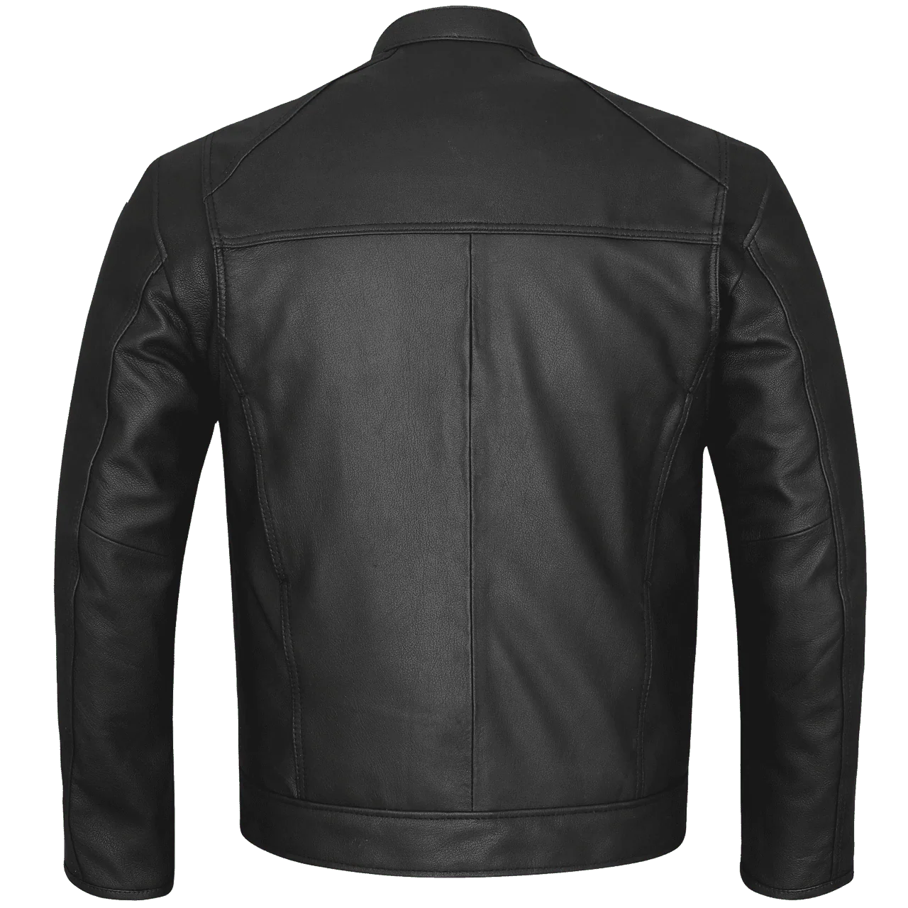 High Mileage Premium Mens Black Leather Motorcycle Jacket - Image 3