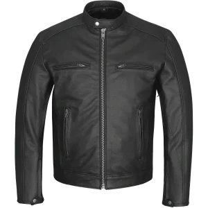 High Mileage Premium Mens Black Leather Motorcycle Jacket