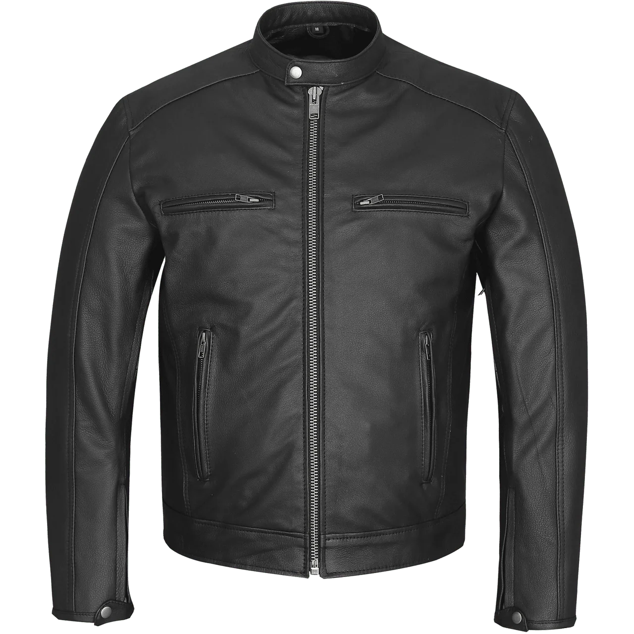 High Mileage Premium Mens Black Leather Motorcycle Jacket